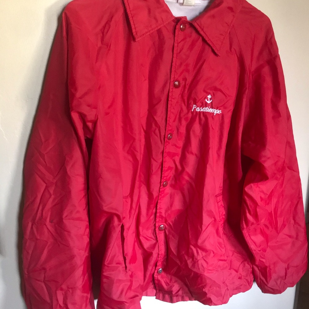 Red men’s windbreaker